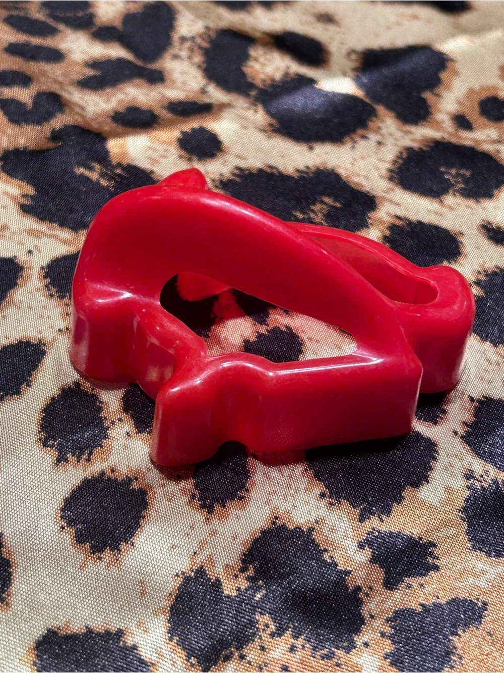 Red Bunny Plastic Cookie Cutter with Handle